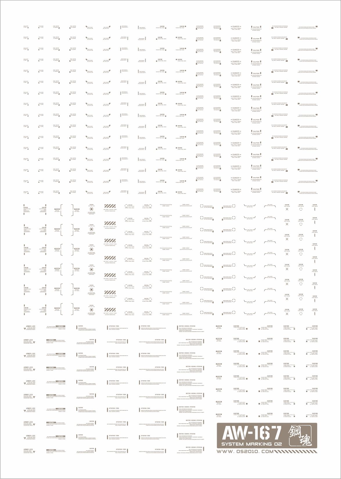 AW-167 Waterslide Decal Markings Type 02 (Gray)