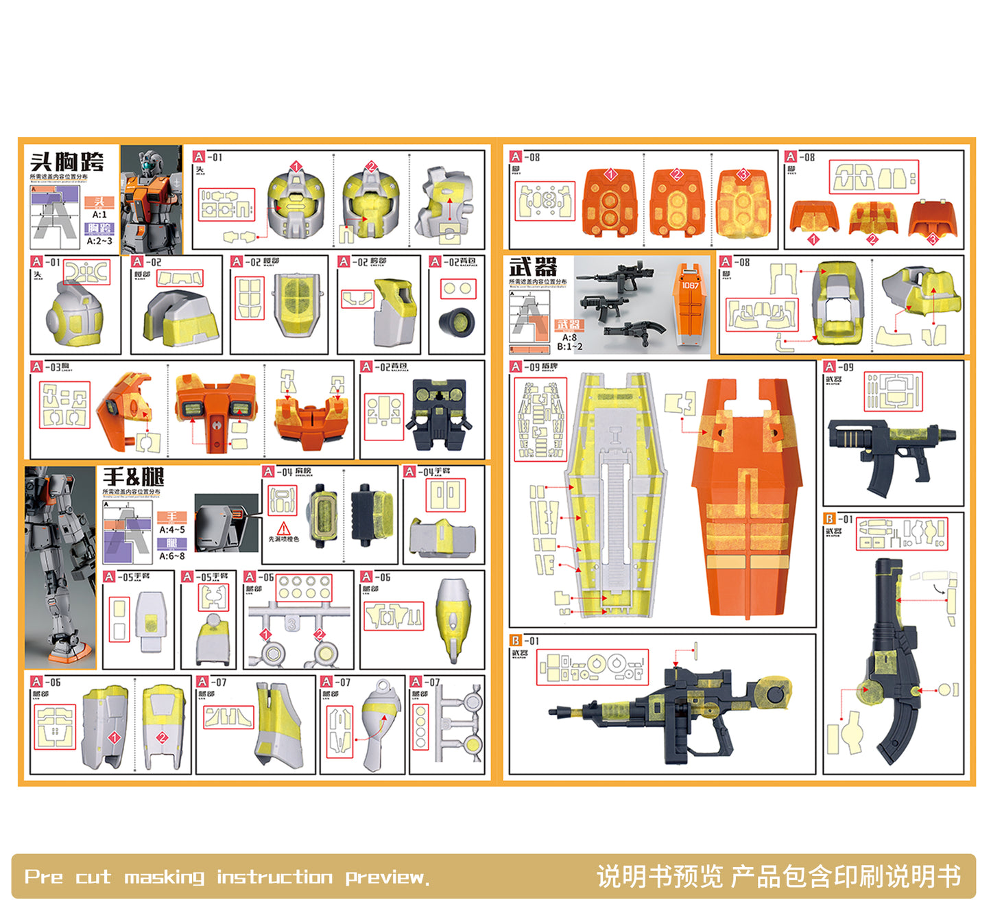 NPC-021 PRECUT MASKING SHEET FOR BANDAI HG DOAN'S ISLAND GM