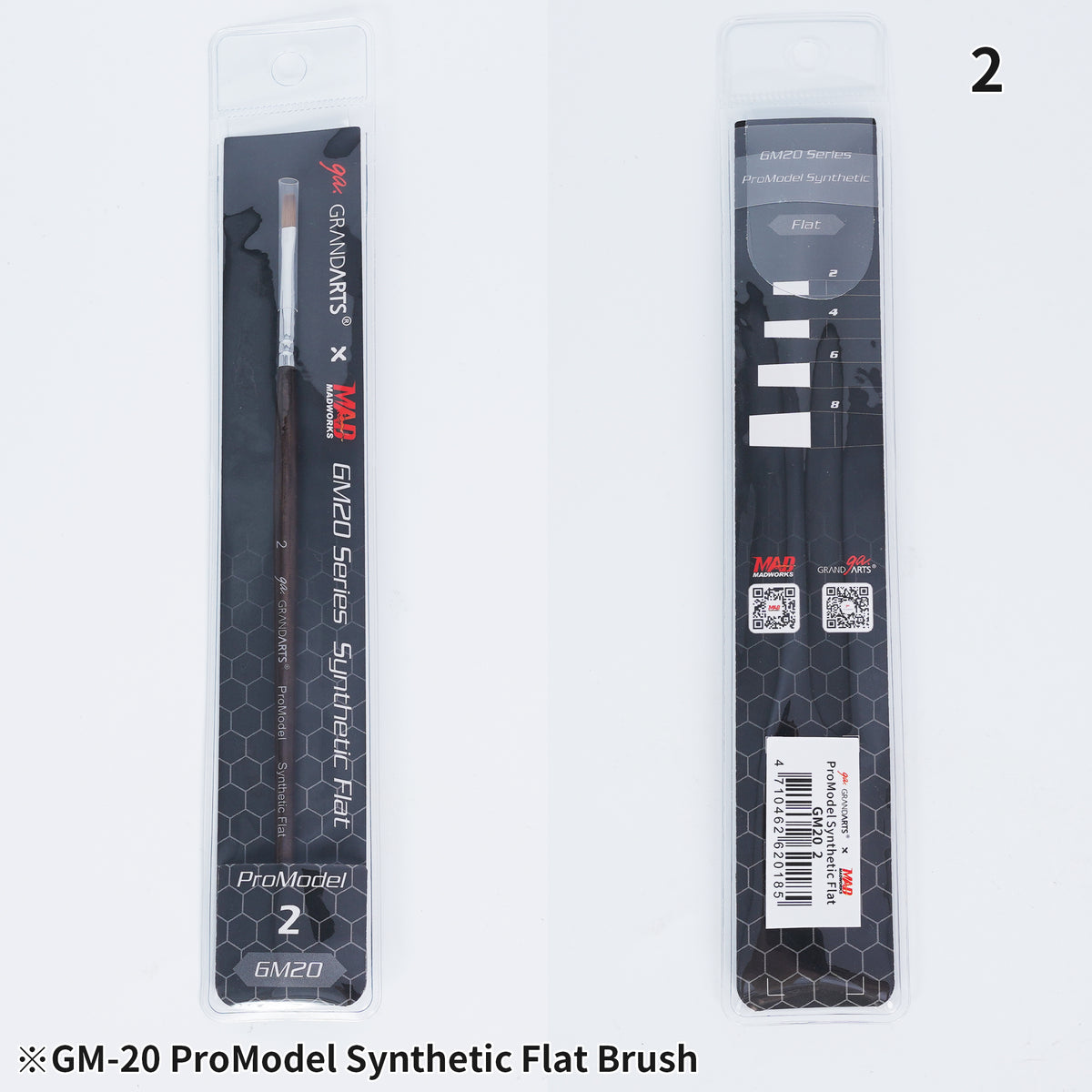GM-20 GRANDARTSxMADWORKS SYNTHETIC FLAT BRUSHES (4PC SET)