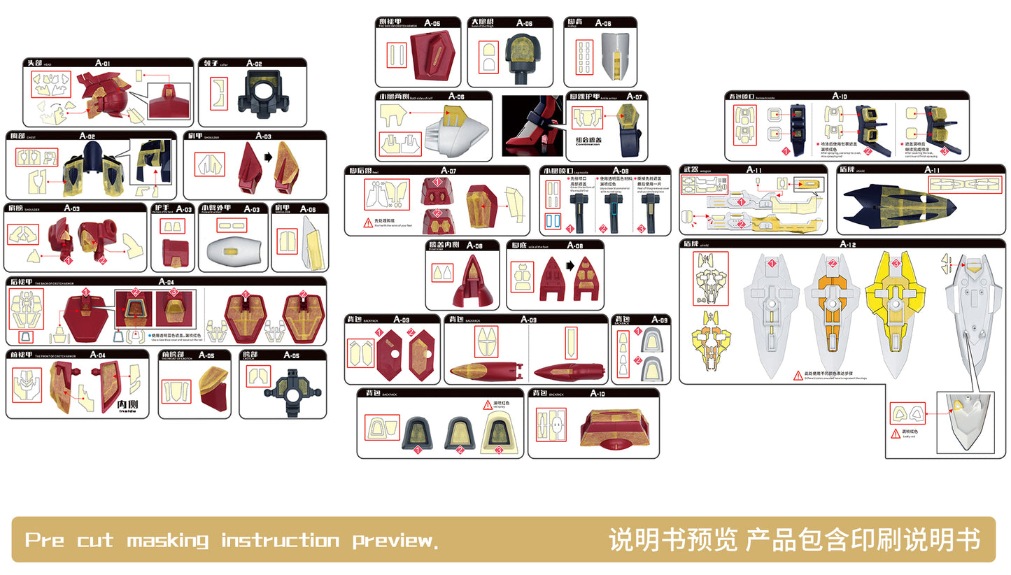 NPC-018 PRECUT MASKING SHEET FOR BANDAI HG IMMORTAL JUSTICE
