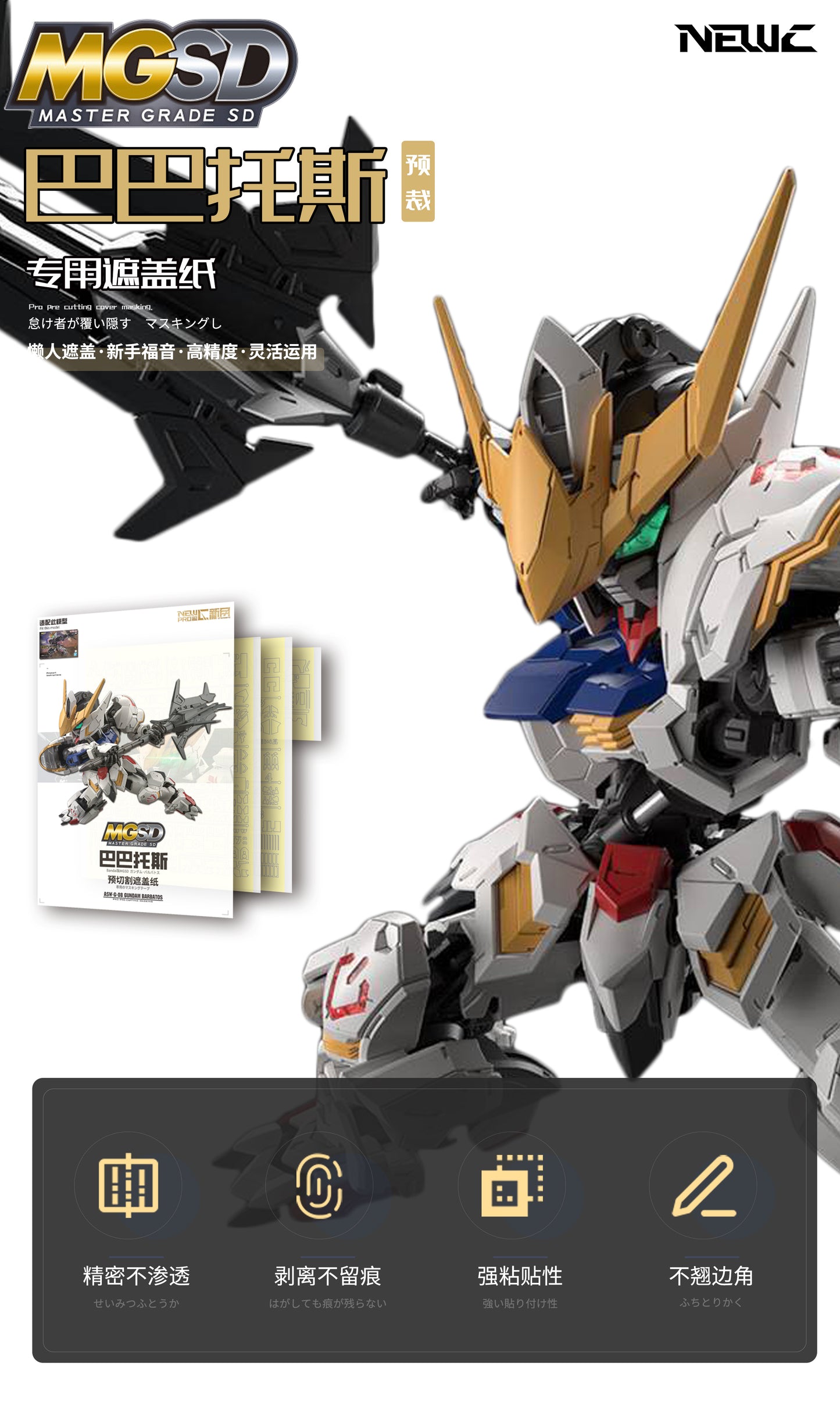 NPC-014 PRECUT MASKING SHEET FOR BANDAI MGSD BARBATOS
