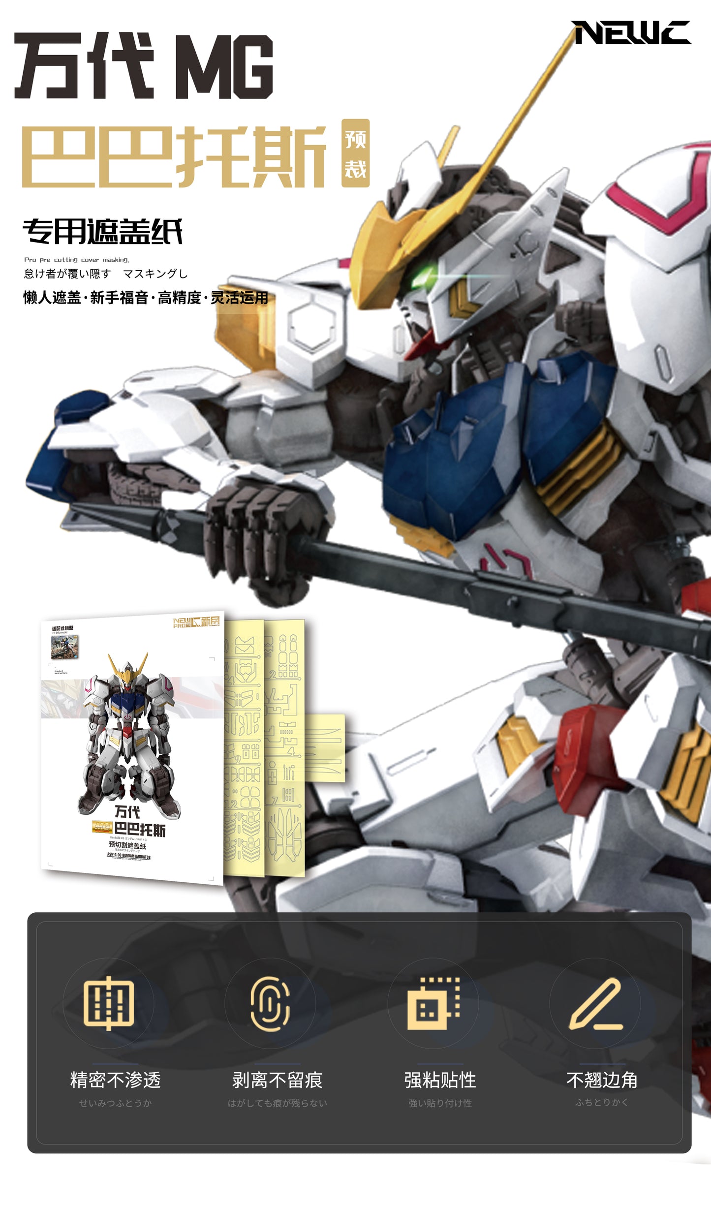 NPC-015 PRECUT MASKING SHEET FOR BANDAI MG BARBATOS