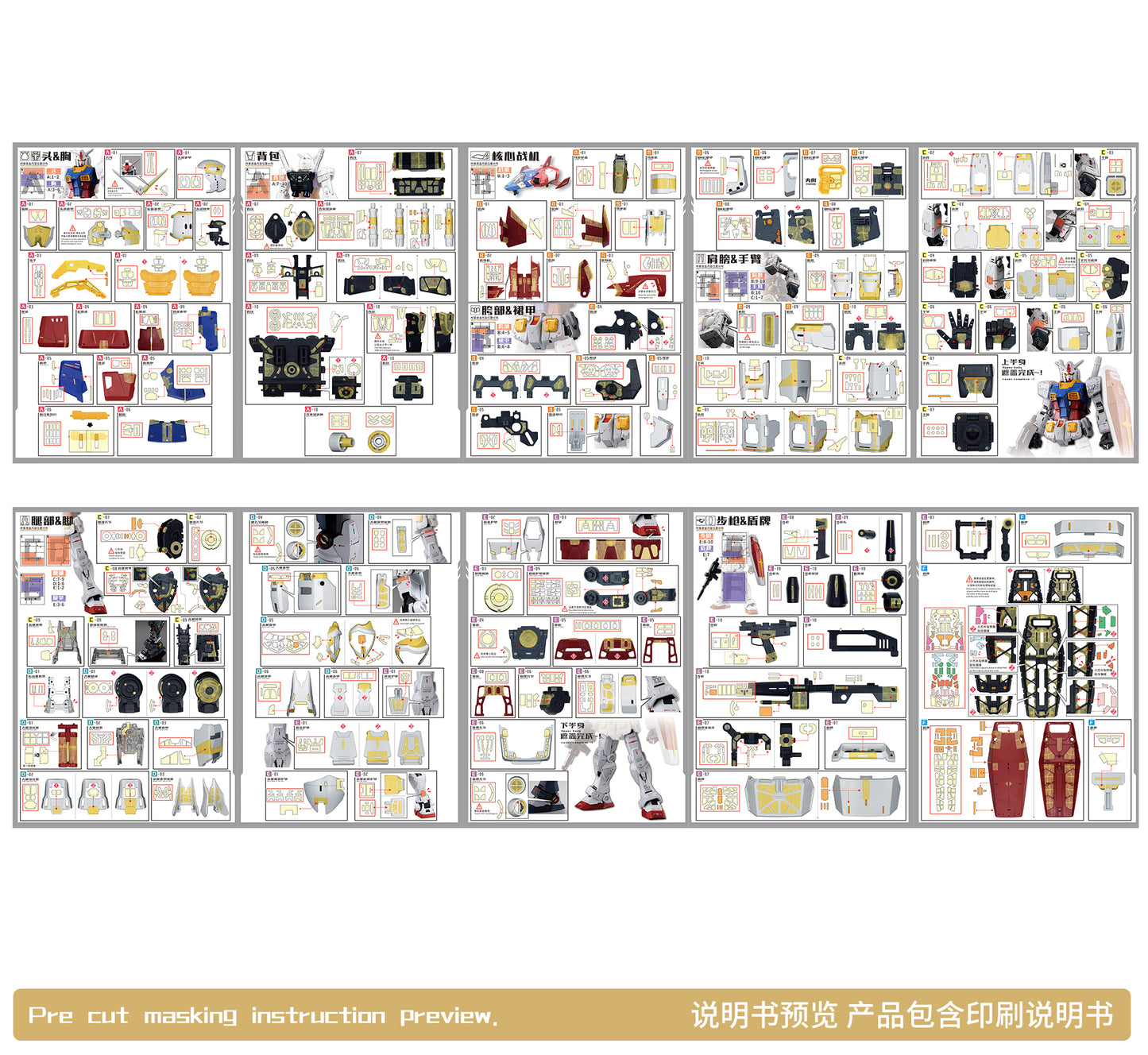 NPC-020 PRECUT MASKING SHEET FOR BANDAI PGU RX-78-2