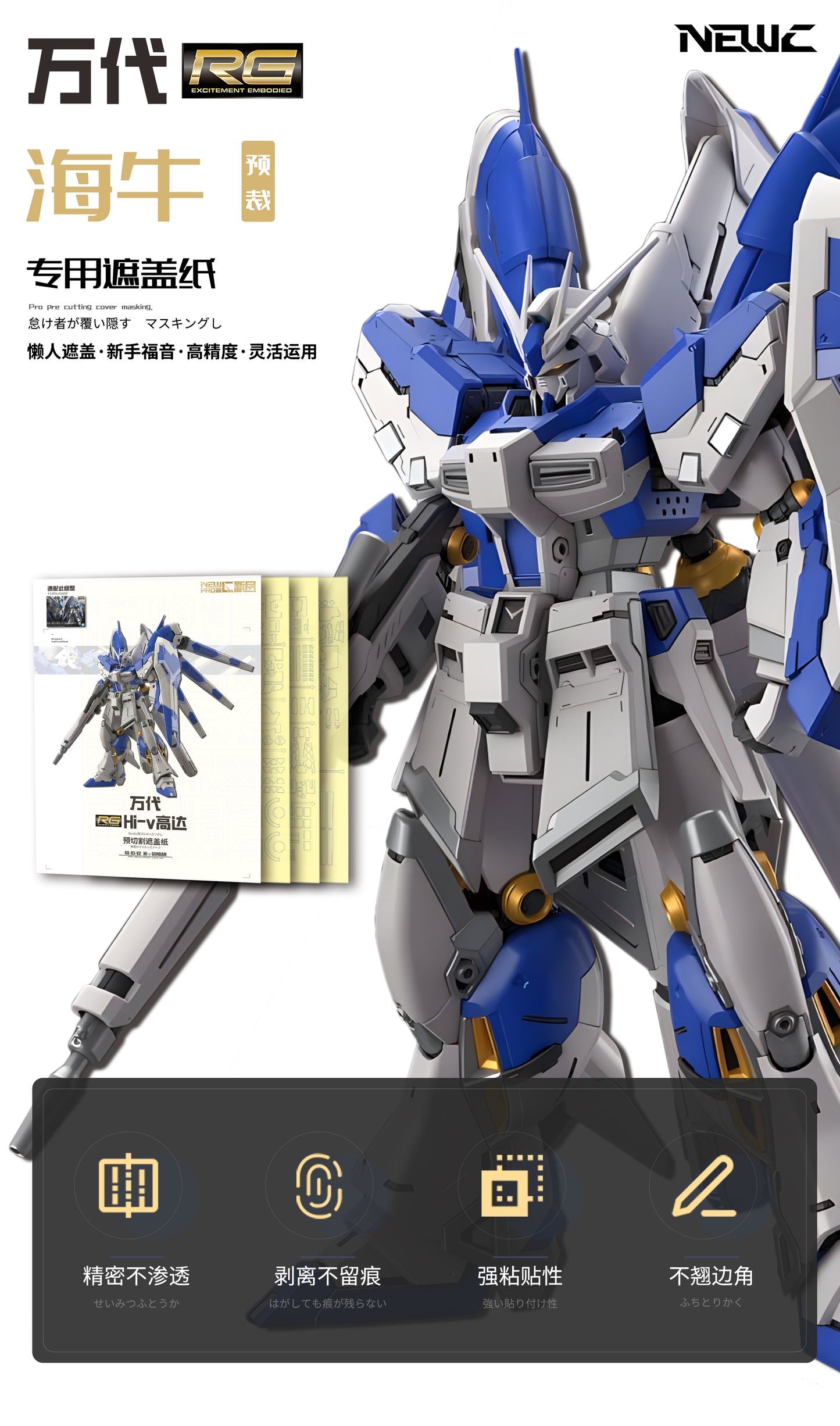 NPC-017 PRECUT MASKING SHEET FOR BANDAI RG HI-NU